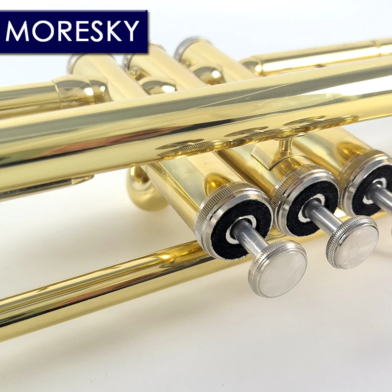 MORESKY Trumpet Bb Flat Brass Gold-painted Musical Instrument MTR-101