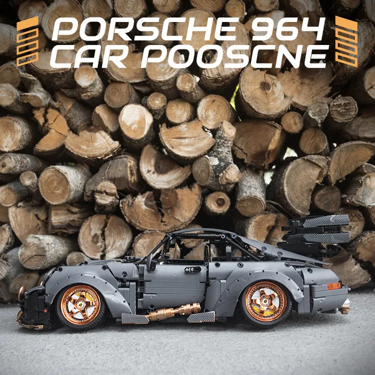 low lying Porsche 911 car RWB assembly difficult building block car model boy toy