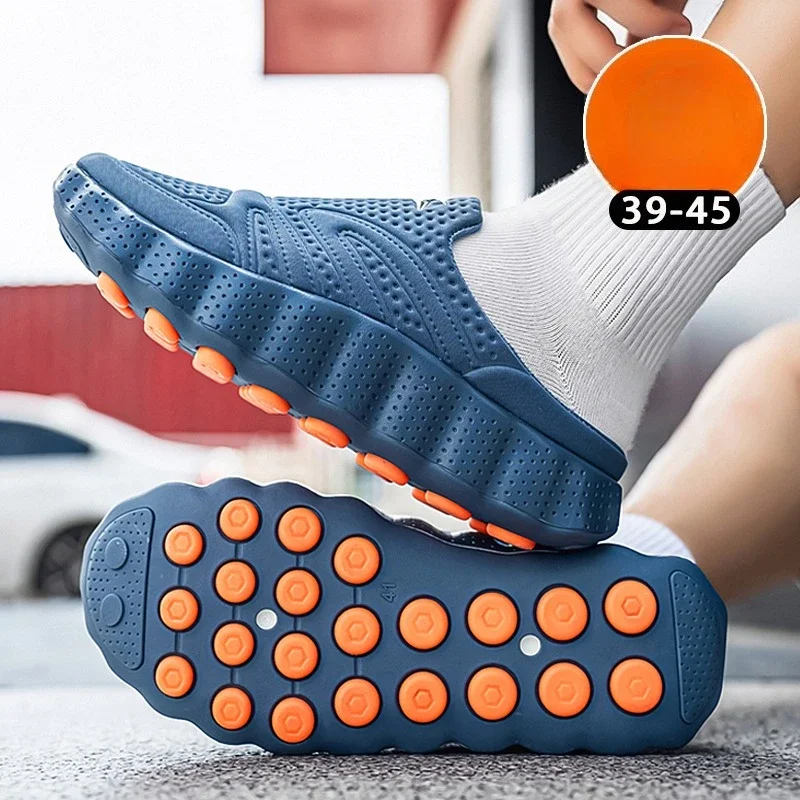 Men Plus Size Closed Toe Slides Slip On Casual Shoes Thick Platform EVA Sole Shock Absorb Non Slip Ground Grip Fashion Slippers