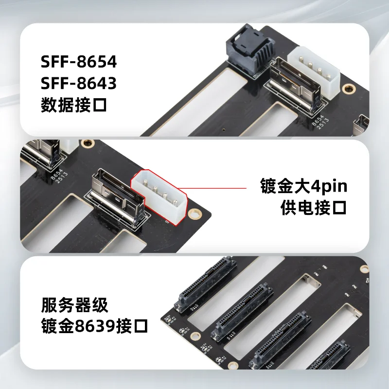 SATA/SAS/U.2 three-in-one hard disk backplane for horse seat