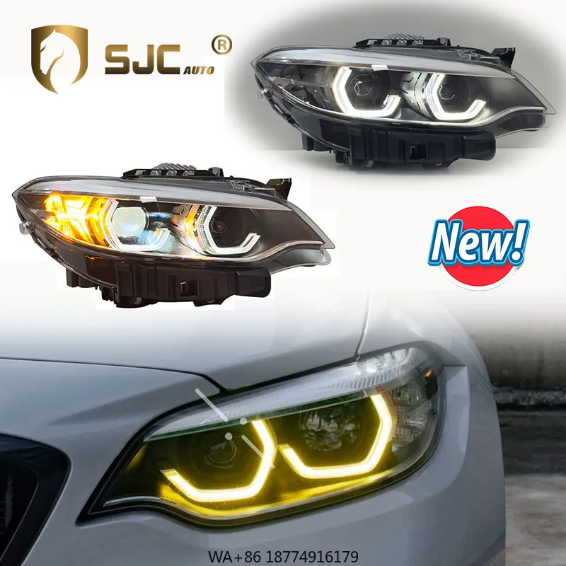 

Auto Car Parts for 2 Series F22 F23 F87 Headlights M2 Spoon Dual-color Headlamps 14-21 Upgrade Full LED Yellow White DRL