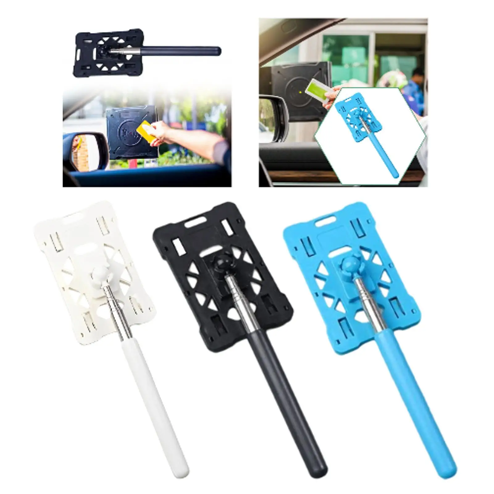Telescopic Rod Card Holder Reacher Vehicle Parking Toll Swiping Pole Practical Extendable Car Parking Contactless Payment Rod