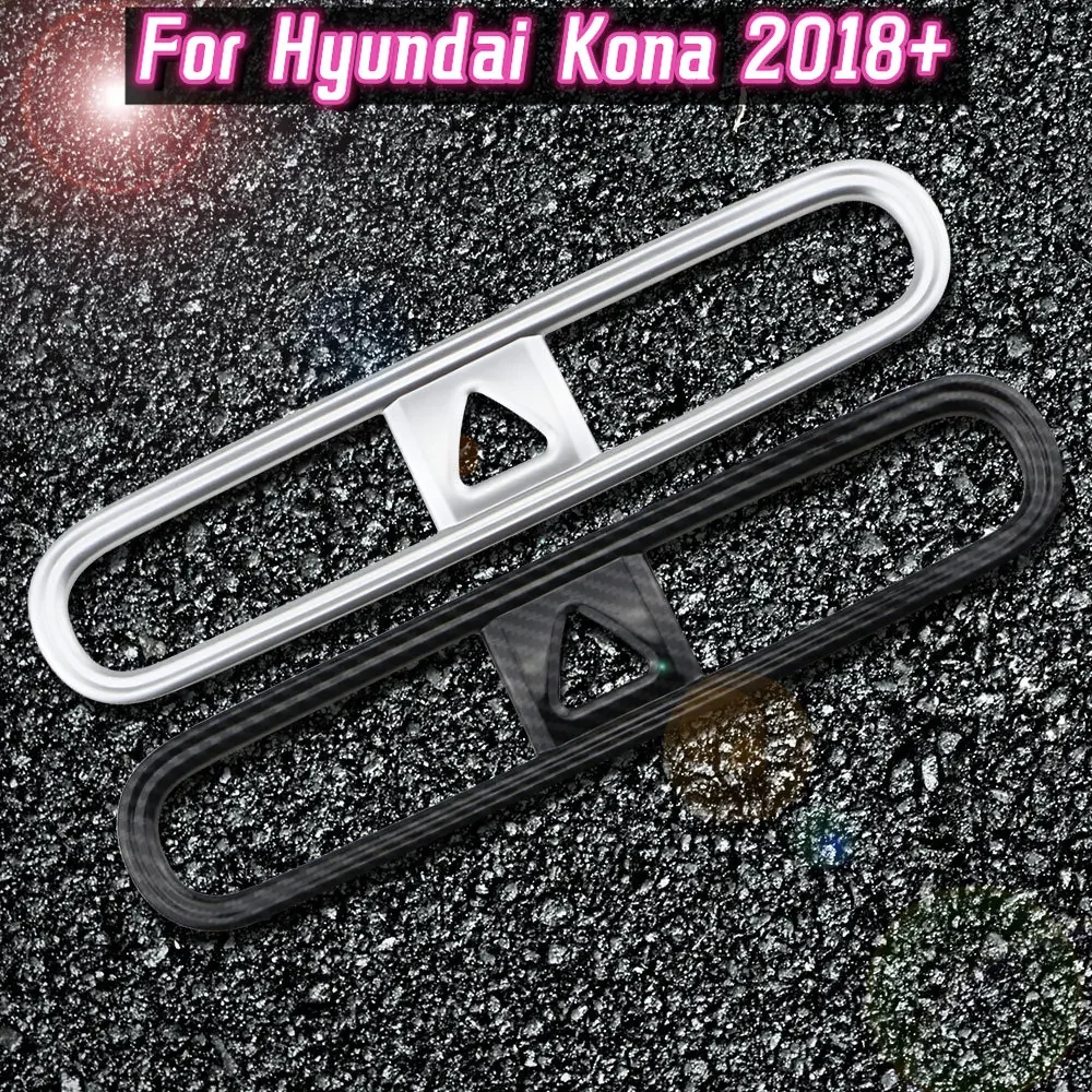For Hyundai Kona 2018 2019 2020 Accessories ABS Chrome Car Center Console Air Vent Outlet Cover Trim Sticker