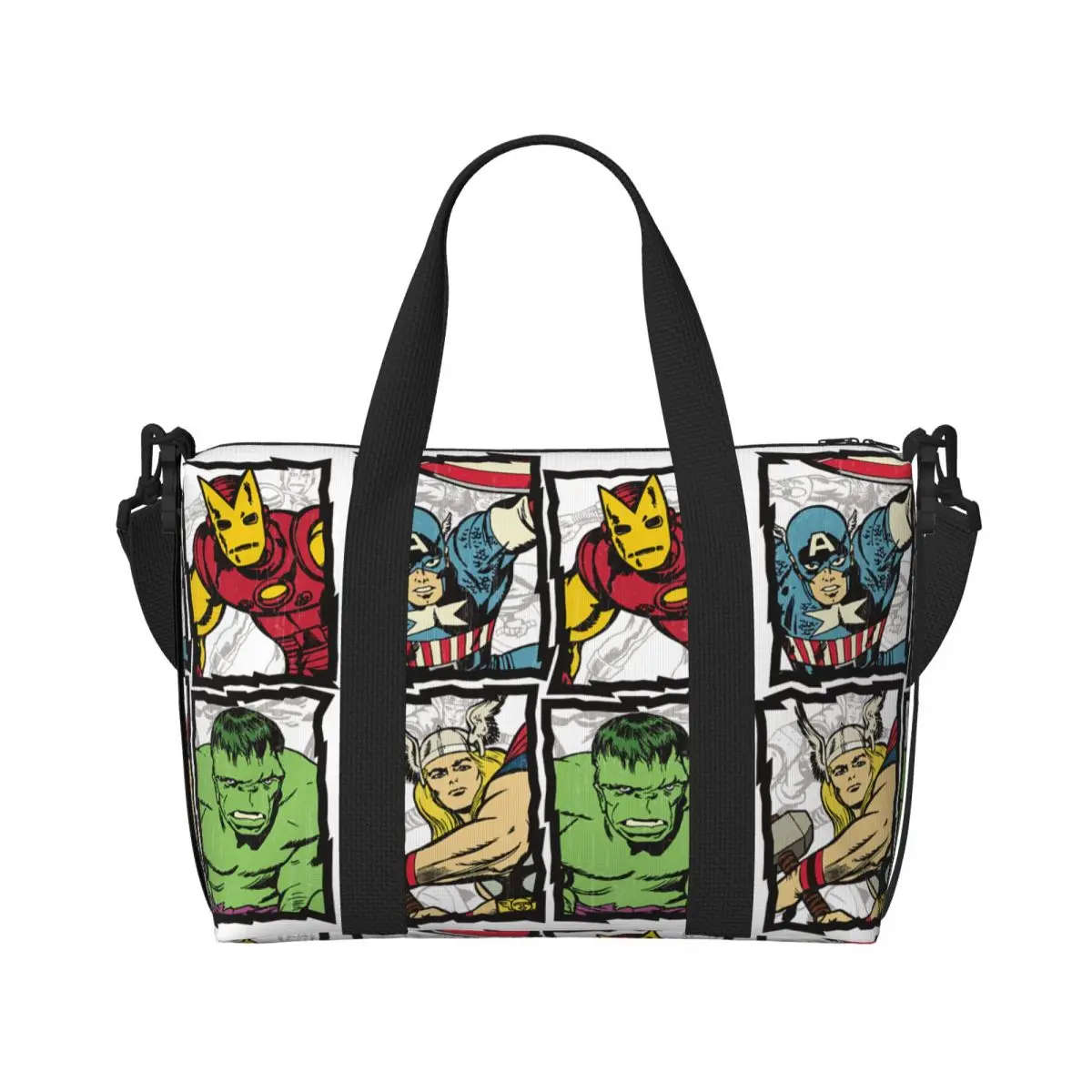 Custom Captain America Superhero Tote Bag donna borsa da viaggio a tracolla Hulk Beach Gym di grande capacità