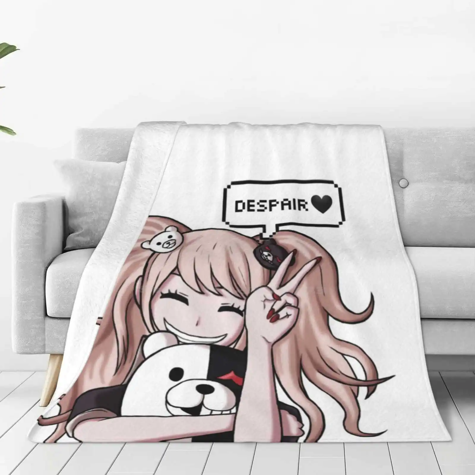 Junko Enoshima New Arrival Fashion Leisure Warm Flannel Blanket Junko Enoshima Danganronpa Monokuma Anime Girl