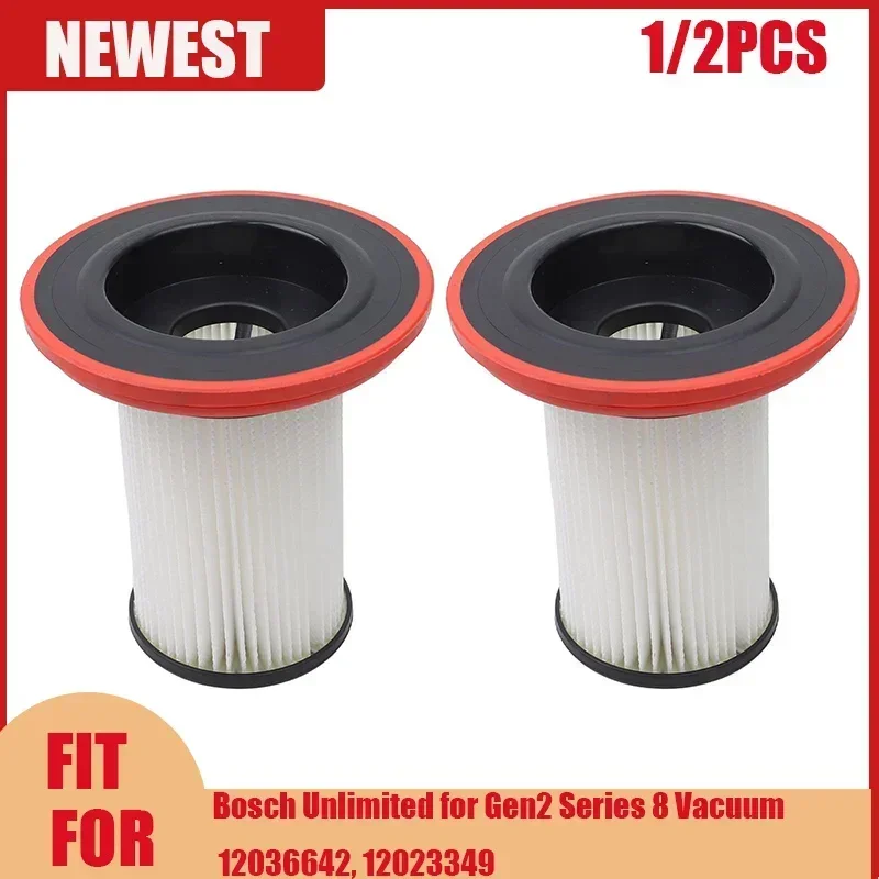 1/2pcs HEPA Filter For Bosch Unlimited For Gen2 Series 8 Vacuum Cleaner Replace 12036642, 12023349 Models Household Clean Tools
