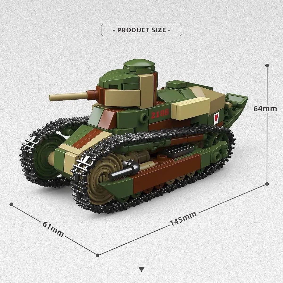World War I Building Blocks Renault FT Machine Gun Anti-Tank Armored Vehicle Model Assembly Boys Toy Gift