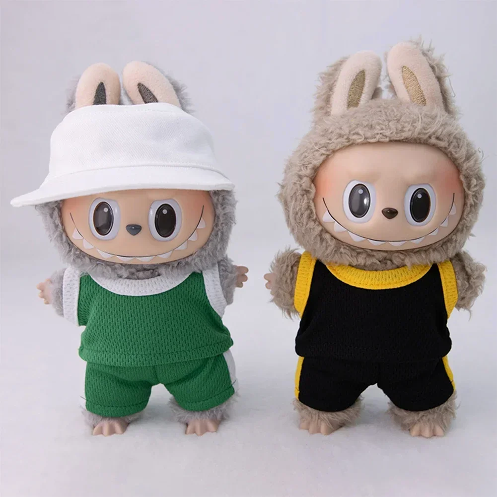 Mini ropa de muñeca de peluche de 17cm, accesorios de atuendo, camisetas de baloncesto para Corea Kpop Exo Labubu II Idol, ropa para muñecas, regalos
