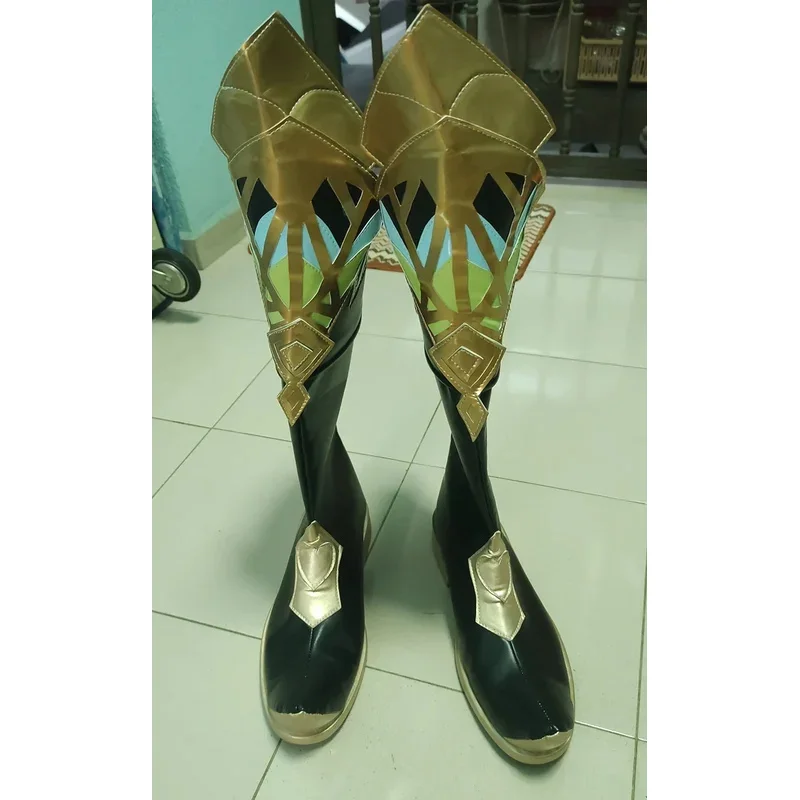 RealCos الهيثم تأثيري أحذية Genshin تأثير بولي أحذية أحذية من الجلد هالوين كرنفال الأحذية تأثيري الدعائم مخصص