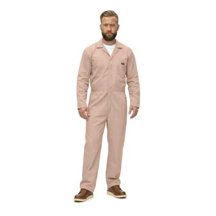 

Mens Long Sleeve Zip Up Twill Coverall, Stain and Wrinkle Resistant