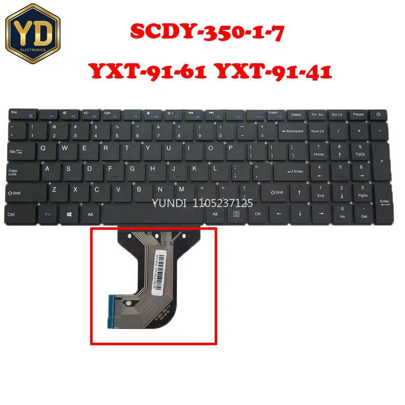 YD Laptop No Backlit Keyboard For YXT-91-41 SCDY-350-1-7 YXT-91-61 English US Black New