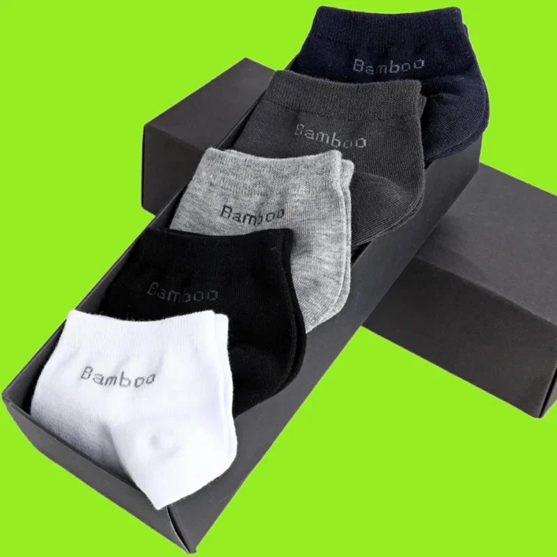 5/10 Pairs/Pack High Quality Men's Fashion Bamboo Fiber Cotton Socks Anti-Bacterial Ankle Socks Breathable Mesh Men Short Socks