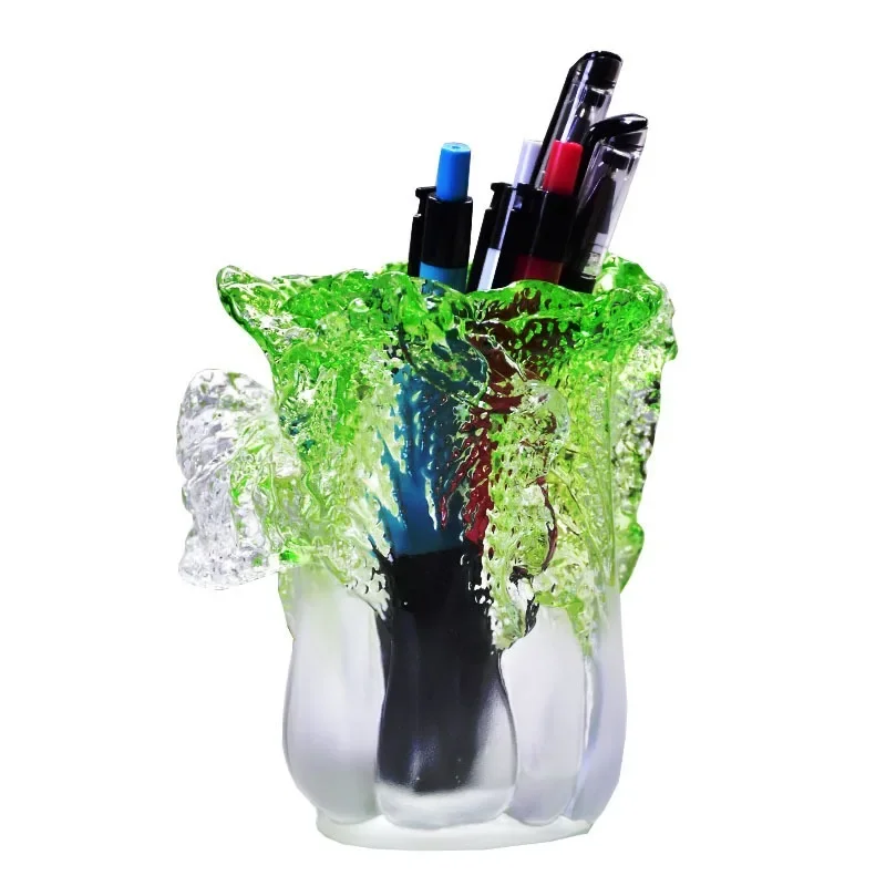 

Glazed cabbage pen holder graduation commemorative gift to teacher creative home office Baicai ornament business gift