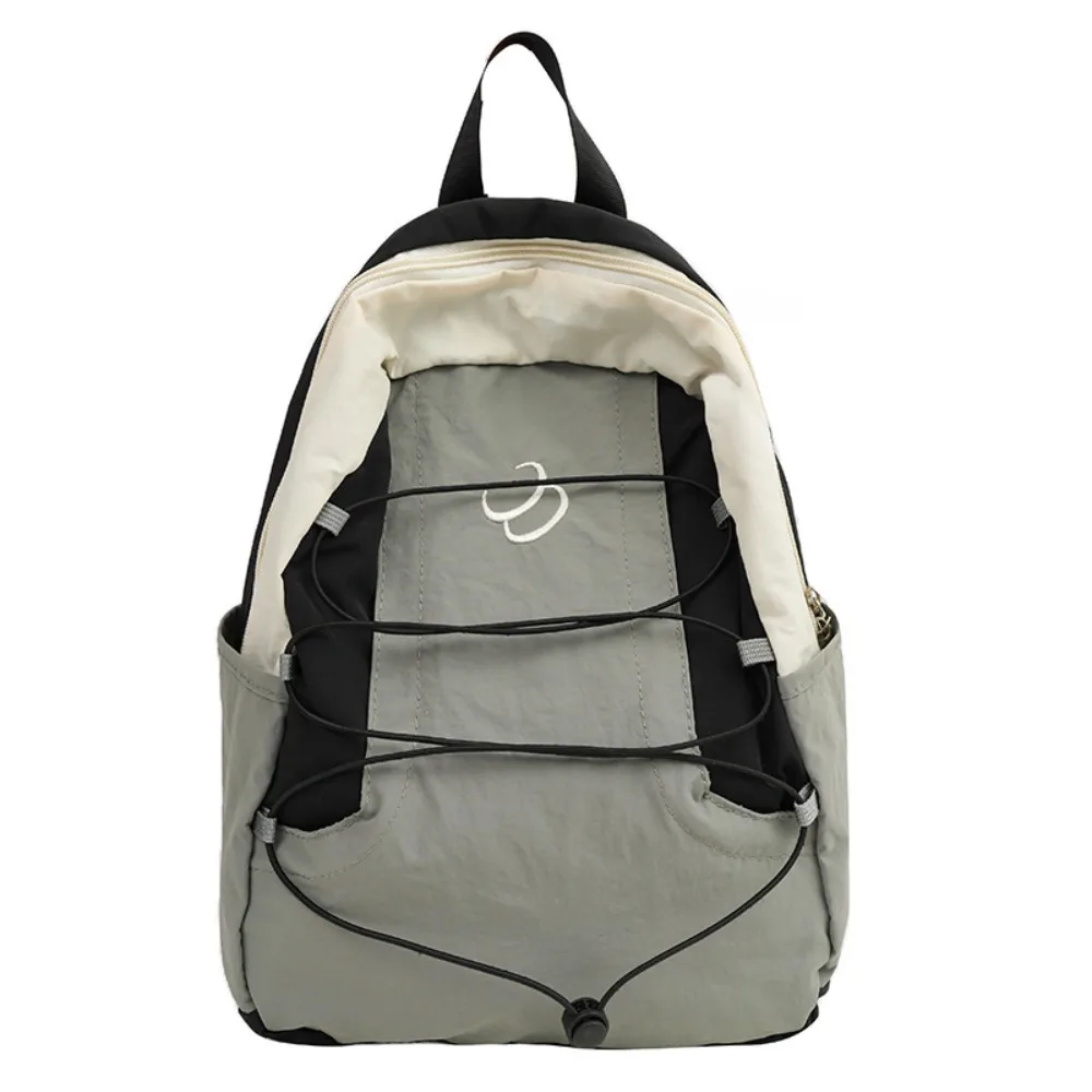 

Patchwork Contrast Color Lightweight Backpack Y2k Aesthetic Nylon Shoulder Bags Large Capacity Streetwear Student Schoolbag