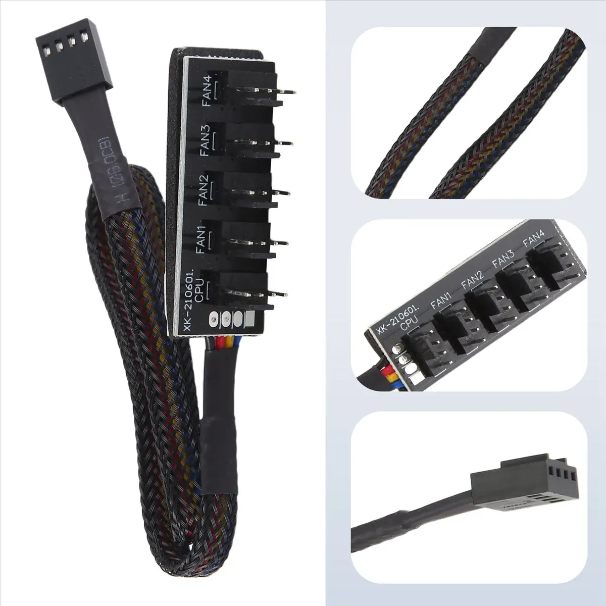 High-quality PC accessories in Stock Host Case PC Cooler Fan Hub Splitter Cable for 4Pin PWM Cooling Fan