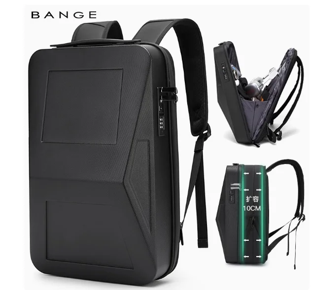 BANGE Hard Shell Tsa 15.6“ Laptop Backpack for Men Gaming Backpack 17.3 inch Anti Theft Expansion Backpack Slim USB Charging