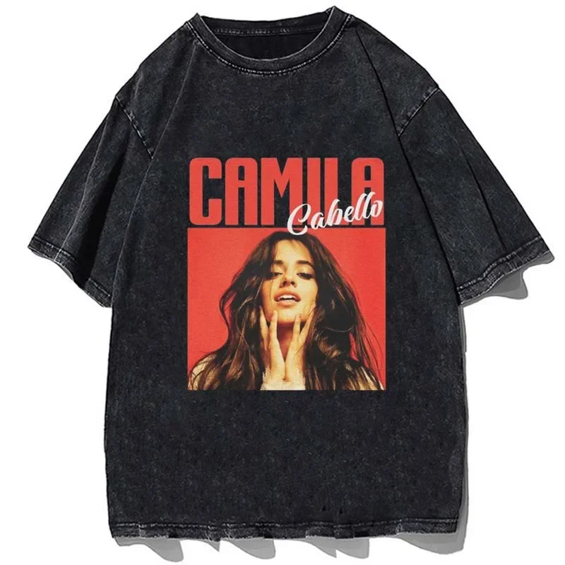 Vintage 90s Camila Cabello T-shirt Rap Hip Hop Tees Summer Men Casual Cotton Ovesize Short Sleeve T Shirt Harajuku Tshirt Tops