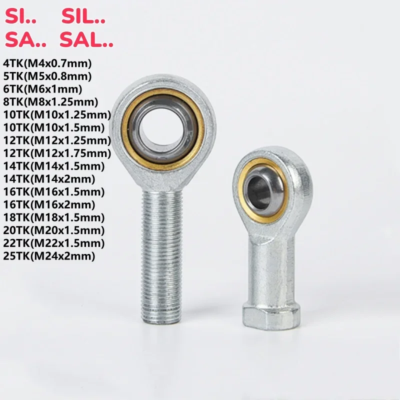 Rod End Spherical Bearings 4/5/6/8/10/12/14/16/18/20/25mm/Male/Female SA/SI POS PHS Ball Joint Metric Threaded Rod End Bearing
