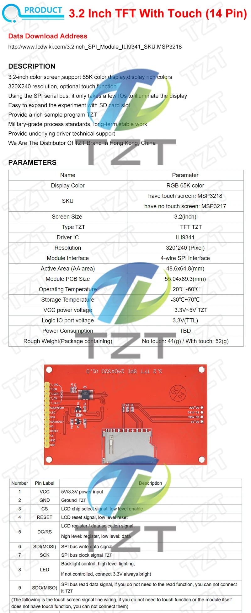 3,2" 3,2 Zoll TFT LCD Touch Screen Modul 240X320 ST7789 ILI9341 LCD Display für Arduino UNO MEGA2560 Board mit/ohne Touch – Detail 3