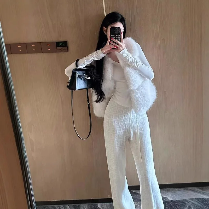 النساء فو الفراء سترة معاطف الصلبة سترات من الفرو الجولة الرقبة أكمام مغطاة زر سميكة الدافئة الفراء فضفاضة عادية 2025 الخريف الشتاء #3