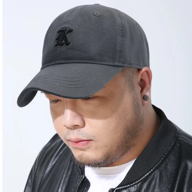 Men's Winter Baseball Cap 60-65cm Large Head  Cotton Soft Top Dad Hat Adjustable Casual Outdoor Sports Hat