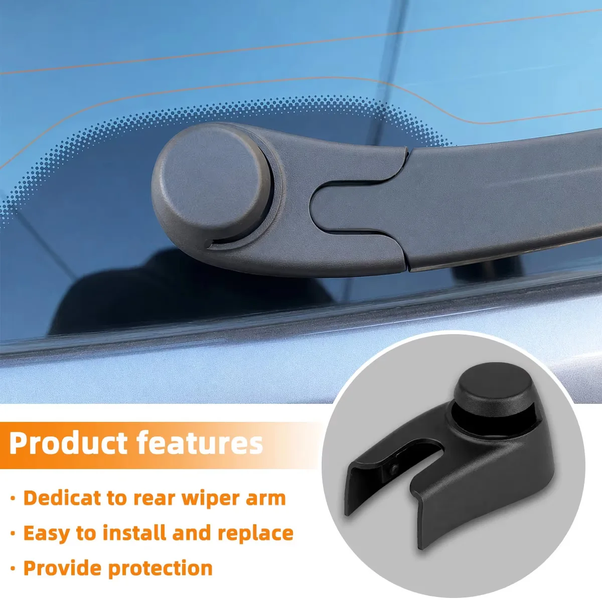 Yitong 1/2/5PCS Car Rear Windshield Wiper Nut Cover 5P0955435B Suitable For Seat Ibiza Altea Leon Rear Wiper Arm Protective Cap