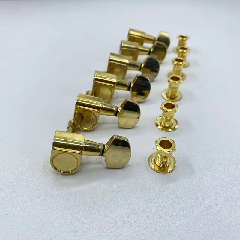 Gold Color R6 One Set 6 Pieces No Screws Guitar Tuner Keys pegs Electric Guitar Machine Heads Stock Item Made IN PW