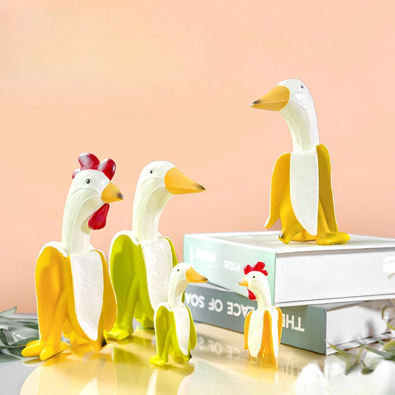 Cute Fun Funny and Creative Banana Duck Banana Chicken Home Cartoon Decoration Desktop Atmosphere Decoration, Birthday Gift