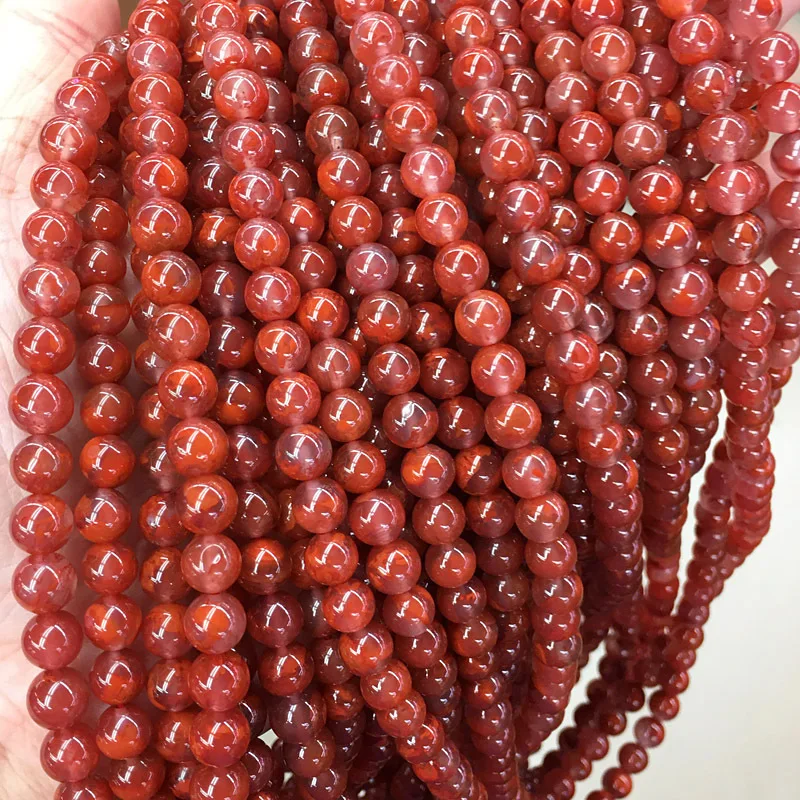 

Natural Red Agate Multi-Circle Women'S Bracelet With Succulent Flame Pattern Buddha Beads, Deep Color