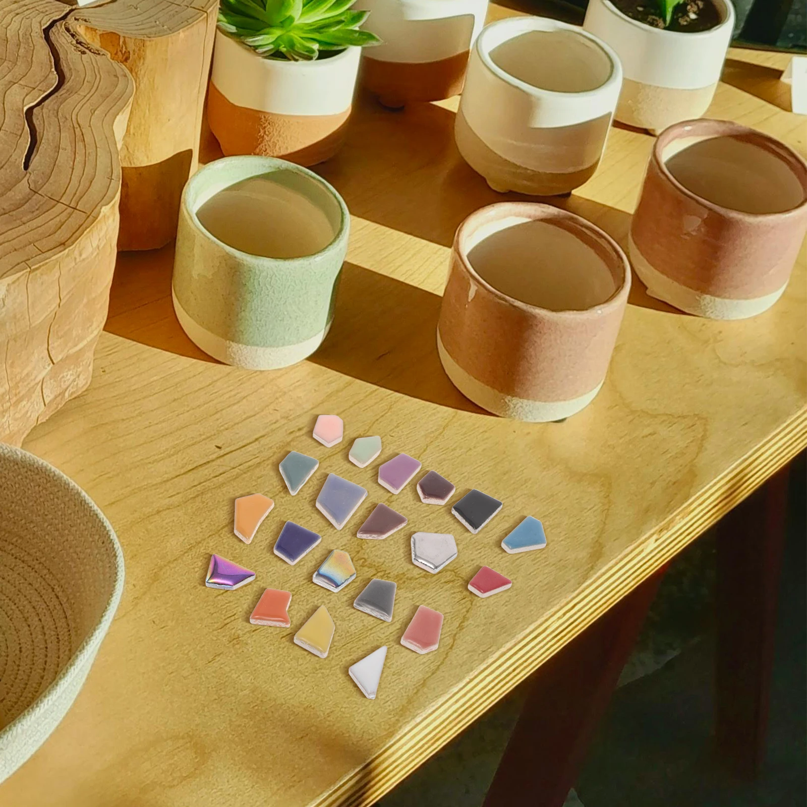 

1Set Ceramic Irregular Mosaic Pieces DIY Crafts Supplies Creative Broken Tiles for Craft Decor Flowerpot Picture