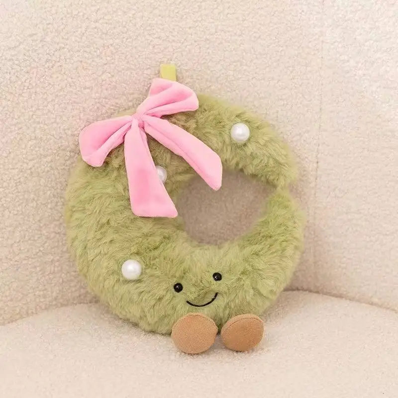 The latest Christmas wreath doll Kawaii stuffed plush toy doll cartoon anime cute home decoration holiday atmosphere gift doll