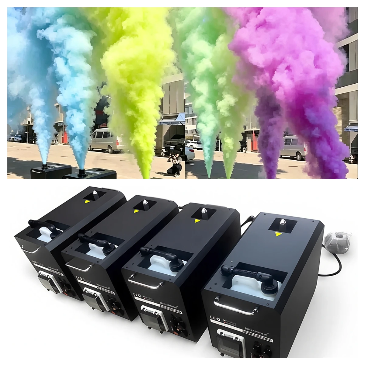 Color Fog Smoke Machine for Stage Club Bar DJ Wedding Gender Reveal Party Event Show Baby Shower - Creates Stage Effect with Boy