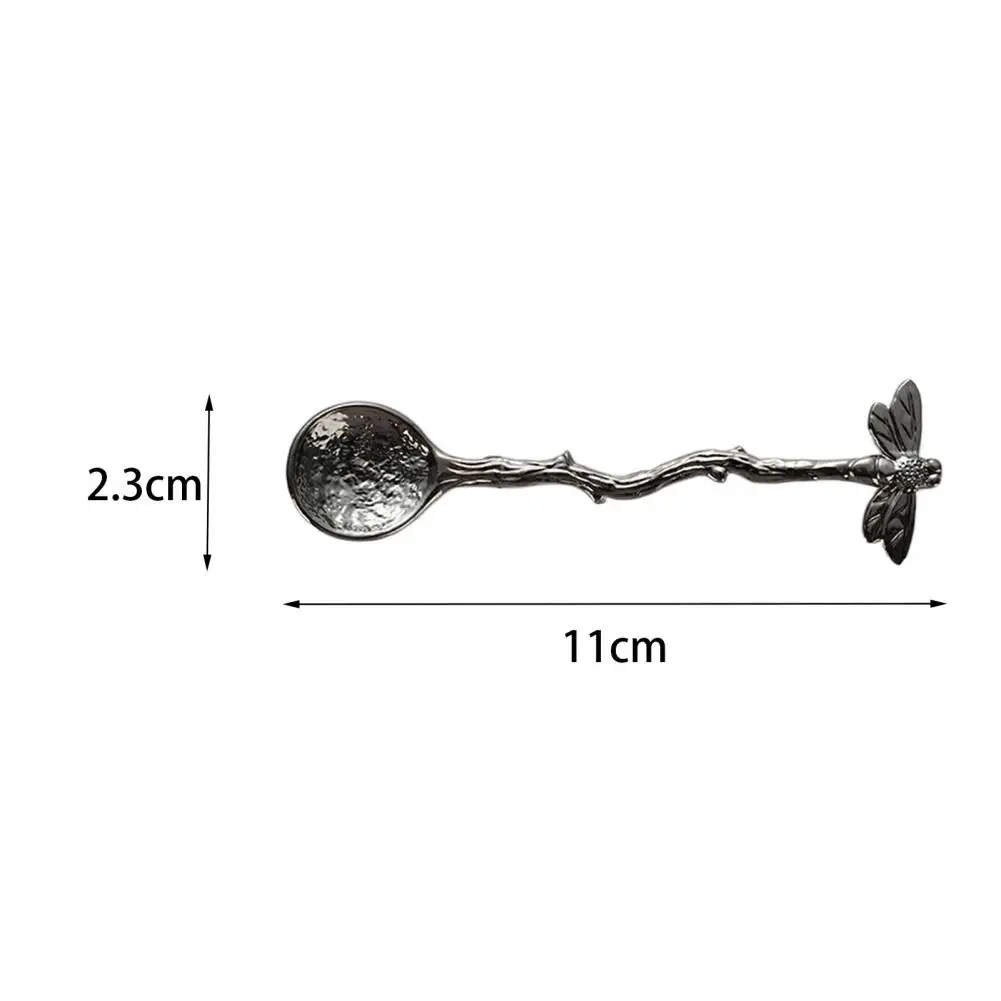 Nice-looking Tea Spoon Plating Surface Honey Scoop Long Handle Food Grade Coffee Spoon  Stir