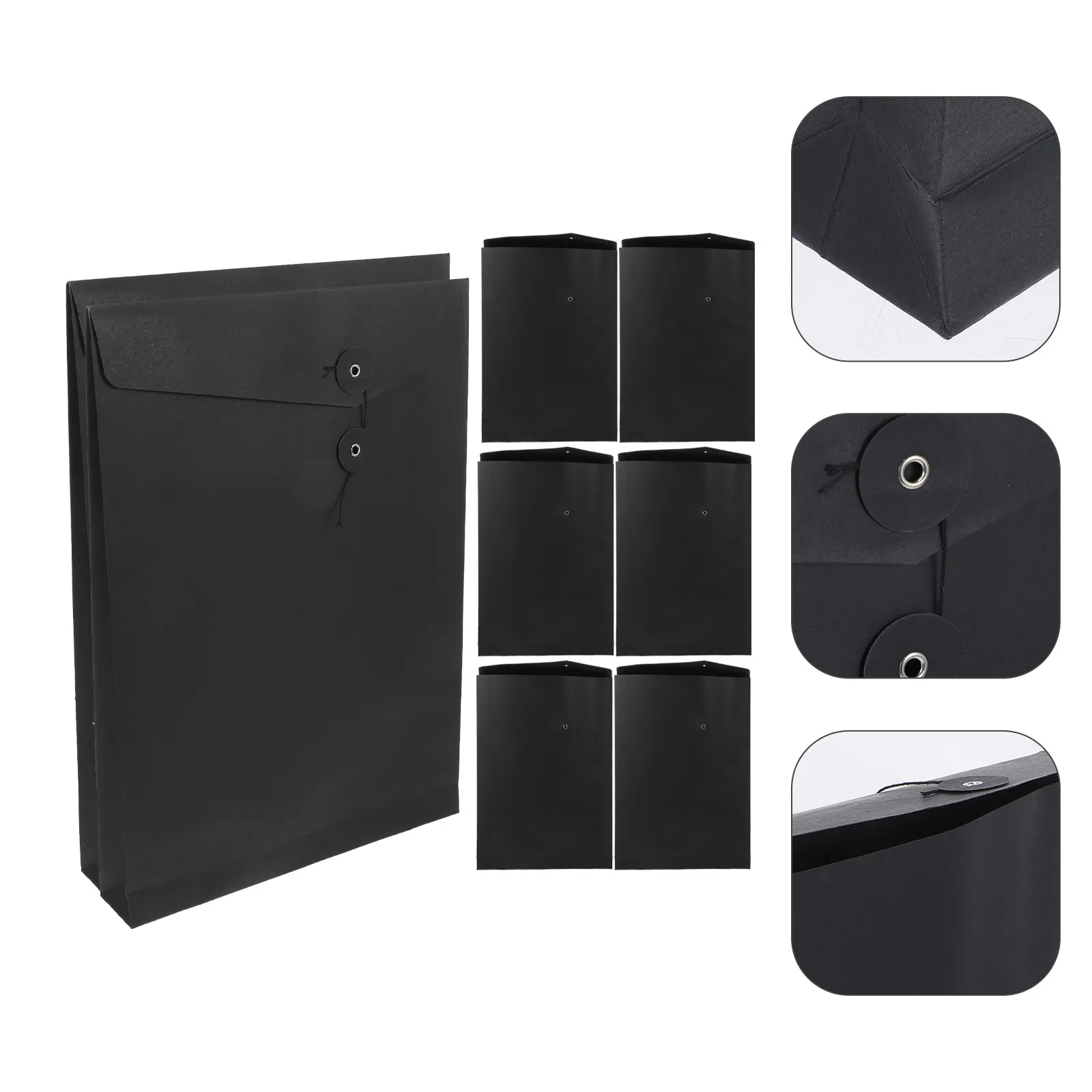 

10Pcs A4 File Envelope Kraft Paper Document Organizer with String Closure Space Saving File Holder for Office Home School