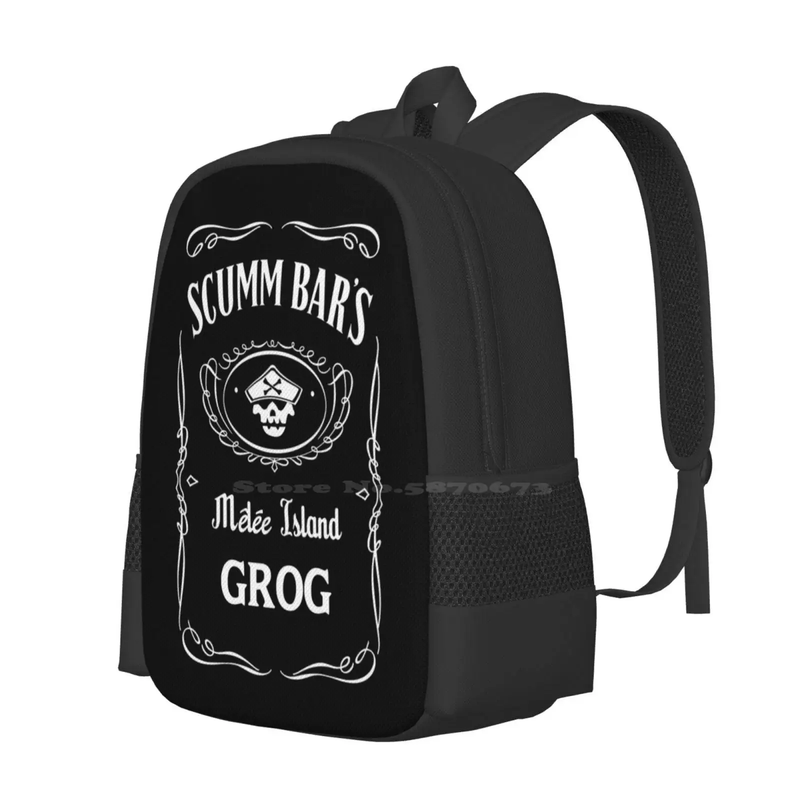 Bar'S Grog Hot Sale Backpack Fashion Bags Monkey Island Grog Guybrush Threepwood Lucasarts