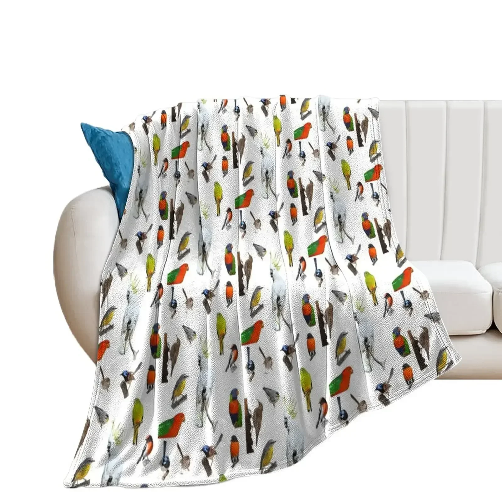 

Australian Woodland Birds Throw Blanket Warm Decorative Beds Sleeping Bag Shaggy Blankets