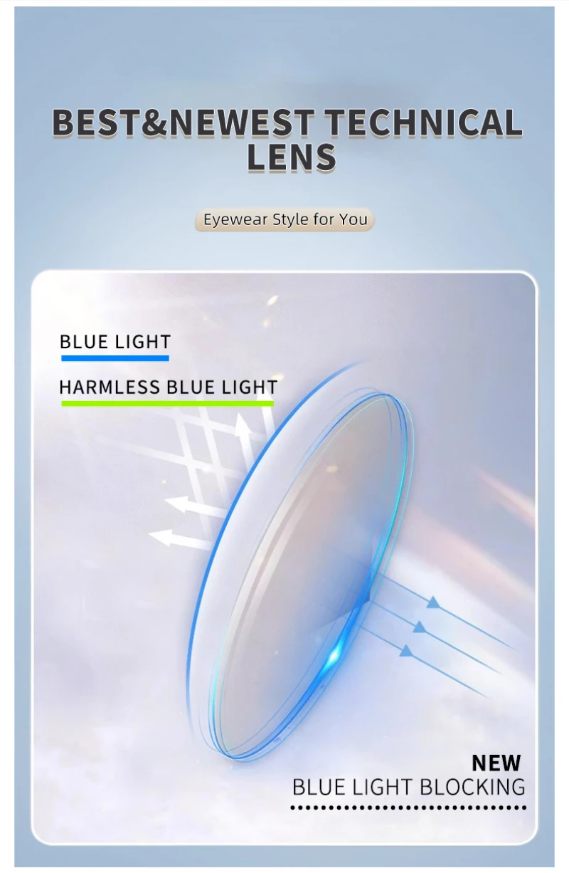 BEMORE TR Square Anti-Blue Light Prescription Reading Glasses Men Custom Optical Lenses with Recipe Myopia Eyeglasses