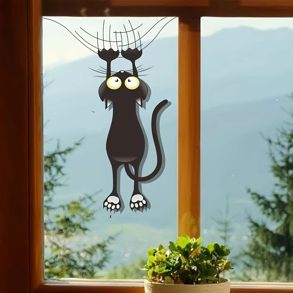 Cartoon-Katze, Toilettenaufkleber, Tiere, WC, Vinyl-Aufkleber, Badezimmer, Küchen, Heimdekoration, wasserdichte Autoaufkleber, niedliche Dekoration