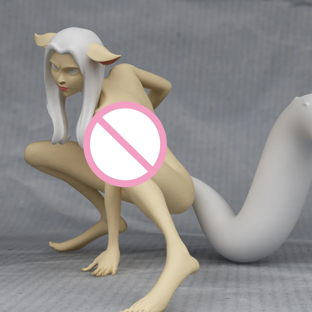 Kit de modelo de impresión 3d, muñeca Belle Fox Girl NSFW, Kit de modelo de figura de Anime, estatua de reducción en miniatura DIY, juguetes sin pintar, 1/24