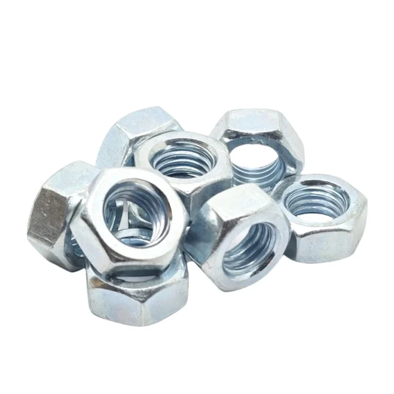 100pcs/lot Metric thread DIN934 M2 M2.5 M3 M3.5 M4 M5 M6 Steel Hex Nuts