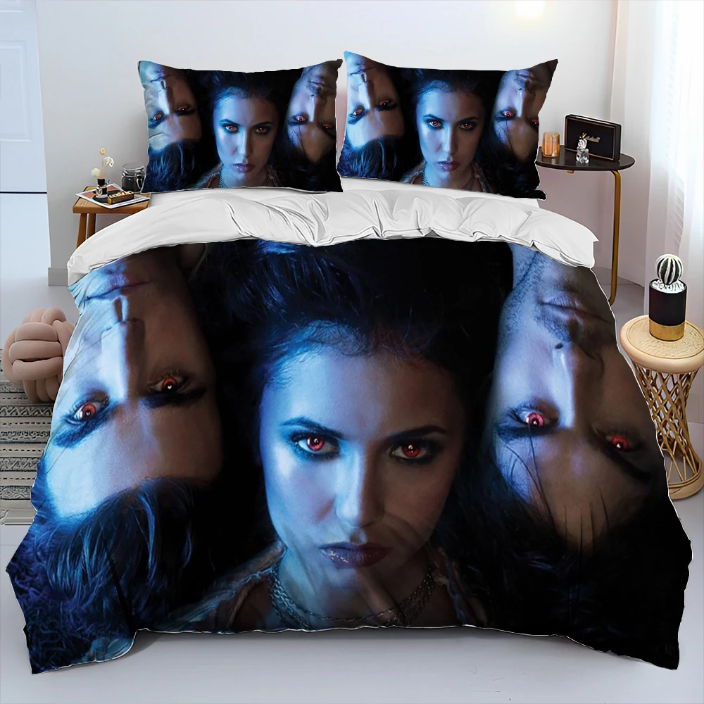 The Vampire Diaries Comforter Bedding Set,Duvet Cover Bed Set Quilt Cover Pillowcase,King Queen Size Bedding Set for Adult Child