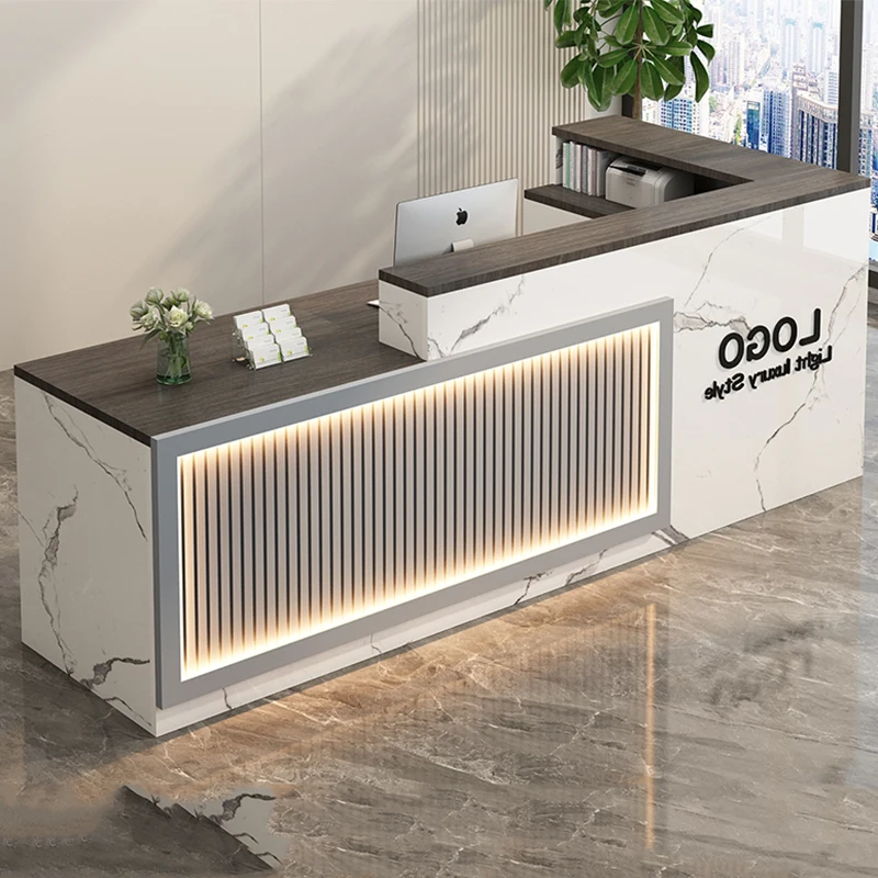 

Simple Modern Reception Desk Storage Senior Unique Luxury Bar Counter Salon Glamour Escritorio De Recepcion Commercial Furniture