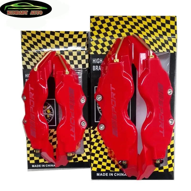 KUNBABY 4 Or 2 Pcs ABS Plastic Disc Brake Caliper Cover Car Styling With Red Sport/// Sticker Logo For All Car