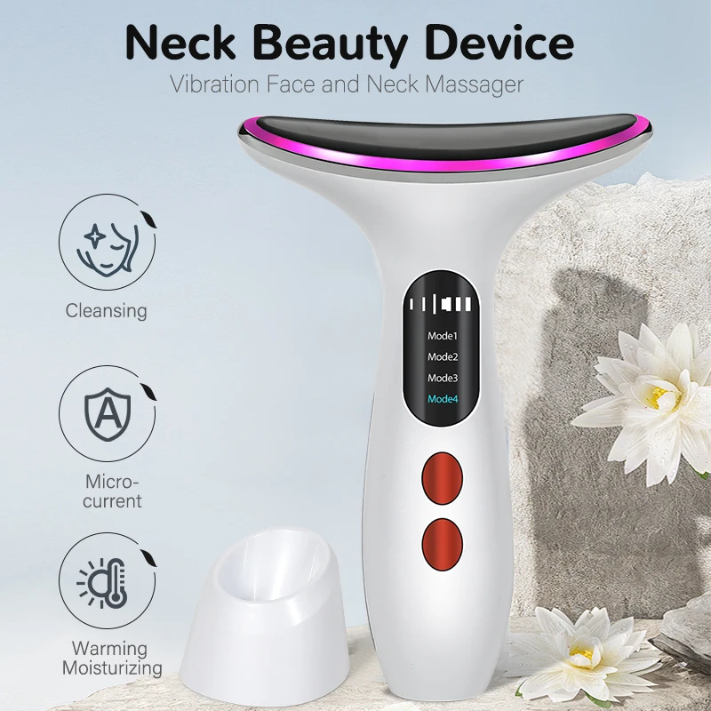 Skin Rejuvenation Instrument Neck Face Lifting And Tightening Anti Aging Artifact Facial Sonic Vibration Massager Beauty Device