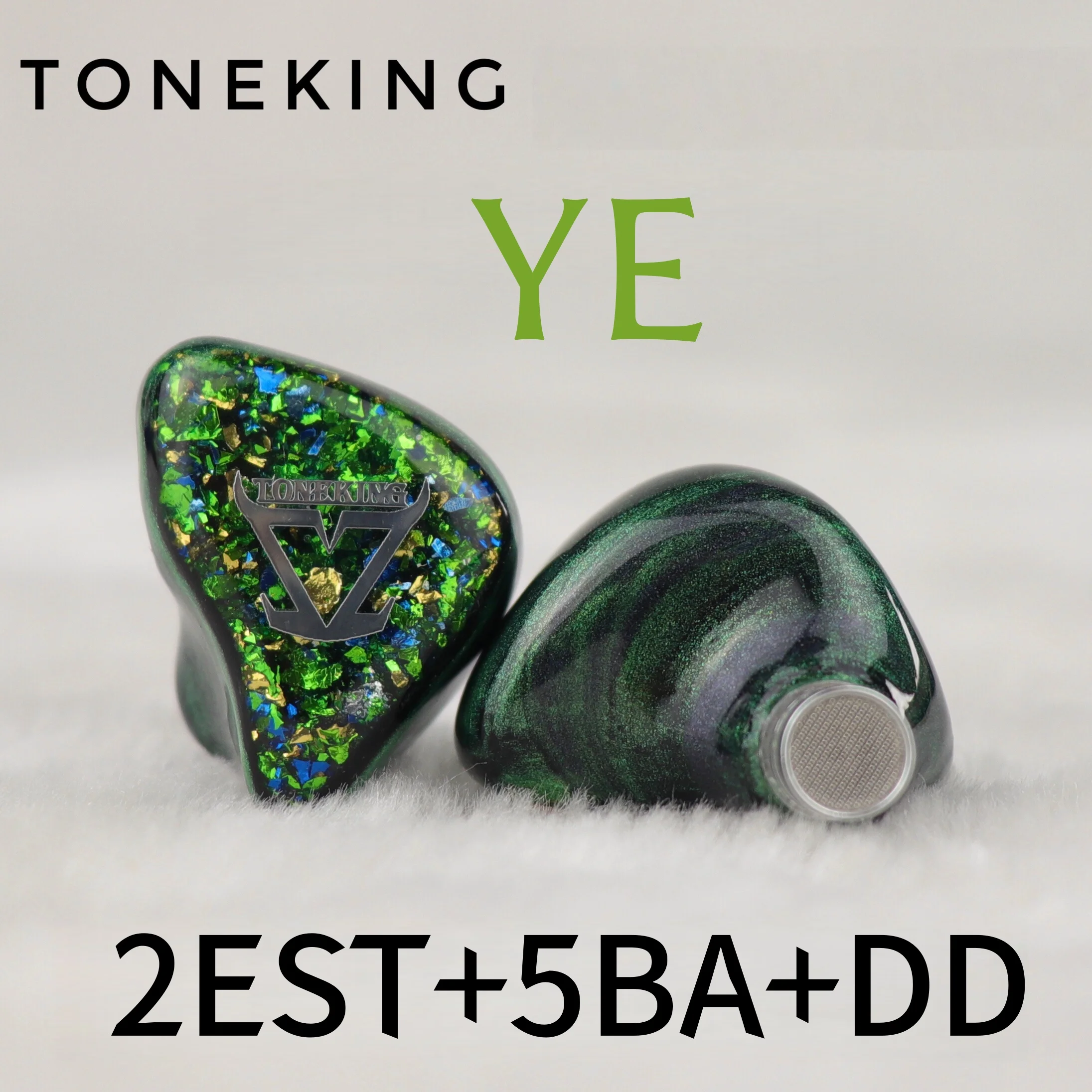 TONEKING Hybrid HiFi Music Monitor Earphones Stereo Bass Studio Audiophiles 6N Crystal Copper Cable Ye 2EST 5BA DD