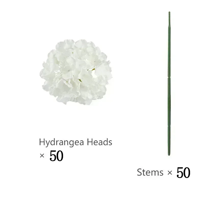 50 stuks kunstmatige hortensia bloemen zijden hortensia hoofden voor bruiloft