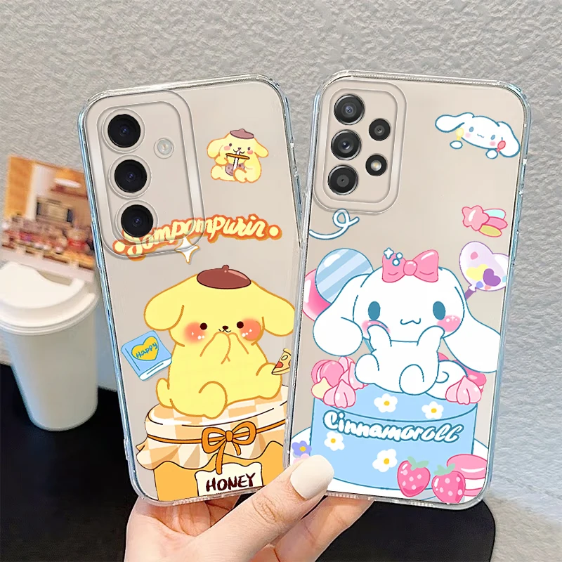 Soft Phone Cover Case for Samsung Galaxy A36 A13 A33 A15 A14 A56 A55 A23 A25 A34 A35 A26 A24 A73 A54 Cartoon Sanrio Cinnamoroll