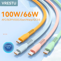 100W 6A 66W 65W USB C Cable Fast Charge Liquid Silicone Type C Cabo for Xiaomi Samsung S23 Huawei P60 50 Pro Realme Oneplus POCO