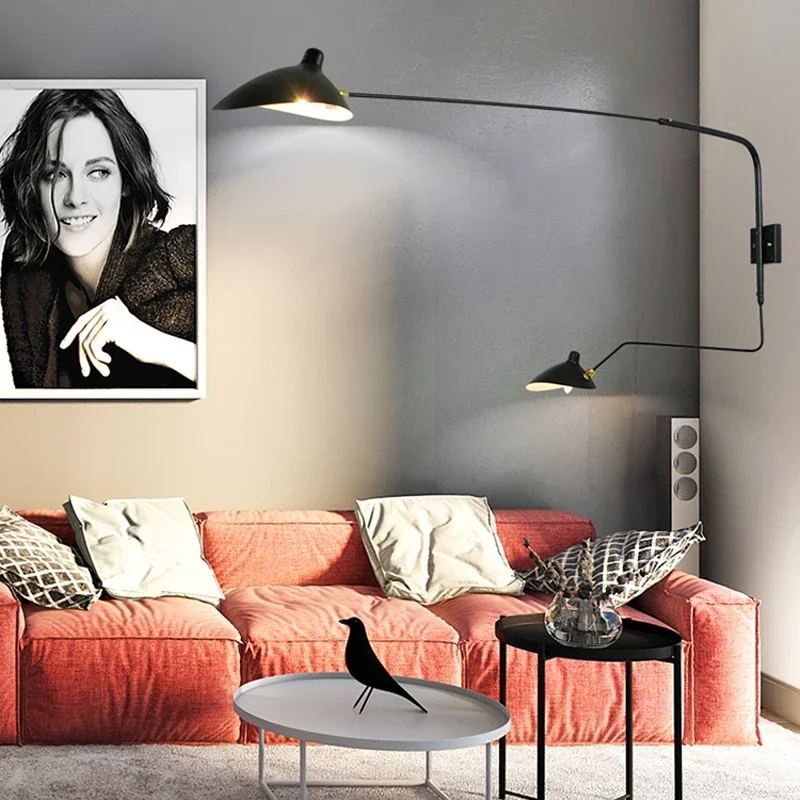 

NEW Modern Loft Industrial Vintage Wall Lamp with Light Source for Living Room Bed Room Rotating Sconce Wall Lights Home Decora