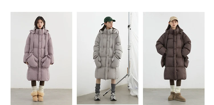 CHIC VEN New Women Down Coats Solid Loose Casual Hooded Down Jacket Female Soft 90 White Duck Down Coat Thick Autumn Winter 2024
